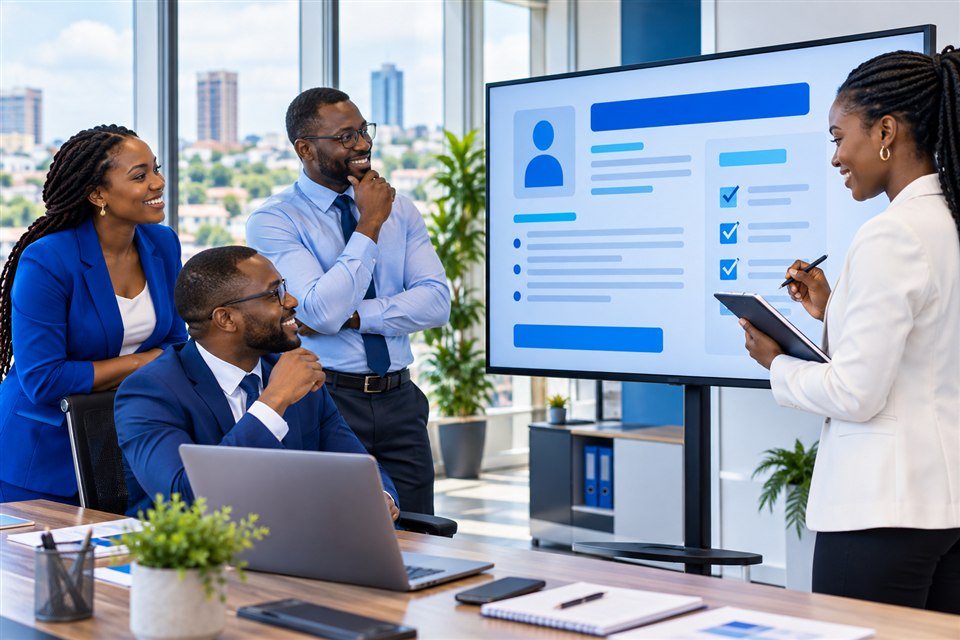 Équipe de recrutement effectuant une validation finale